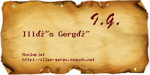 Illés Gergő névjegykártya